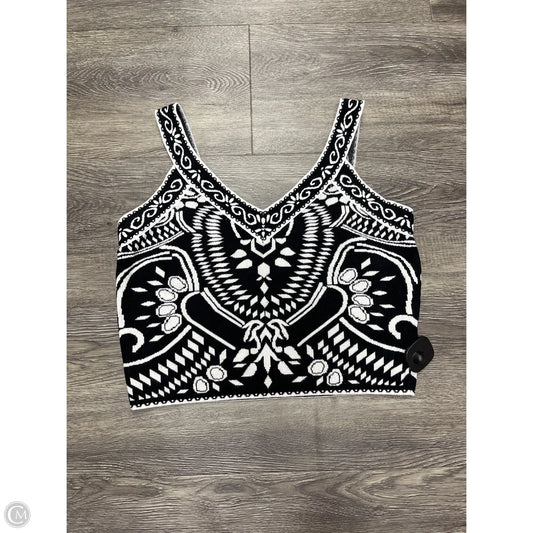 Top Sleeveless By Express In Black & White, Size: L