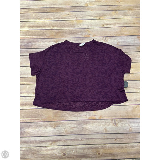 Athletic Top Short Sleeve By Balance Collection In Maroon, Size: S