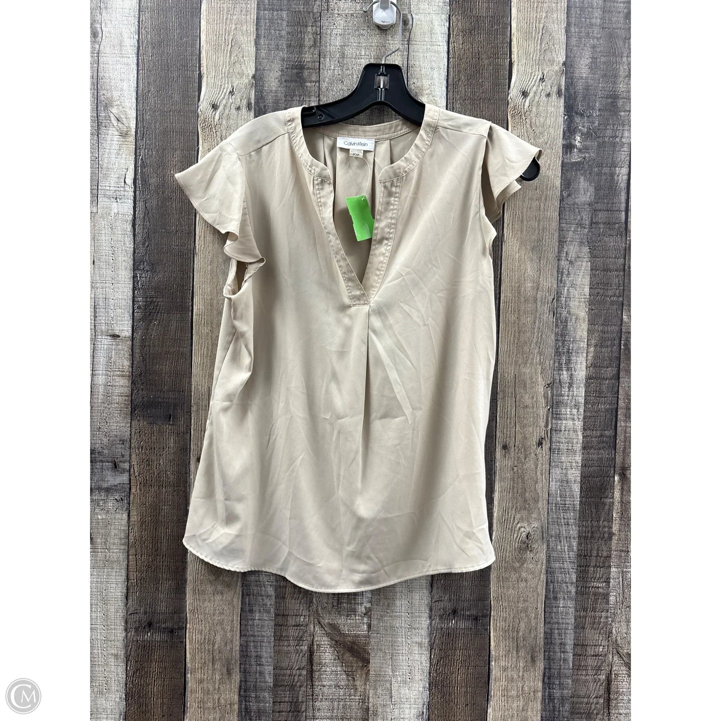 Top Sleeveless By Calvin Klein In Tan, Size: S