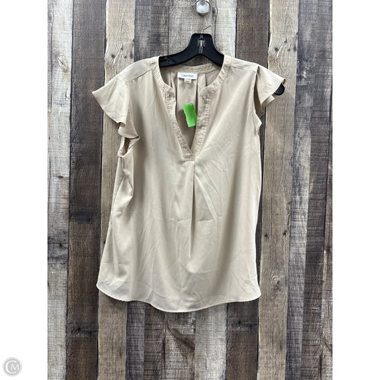 Top Sleeveless By Calvin Klein In Tan, Size: S