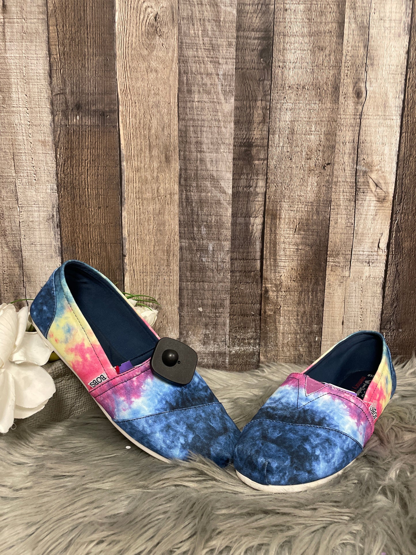 Tie Dye Print Shoes Flats Bobs, Size 10