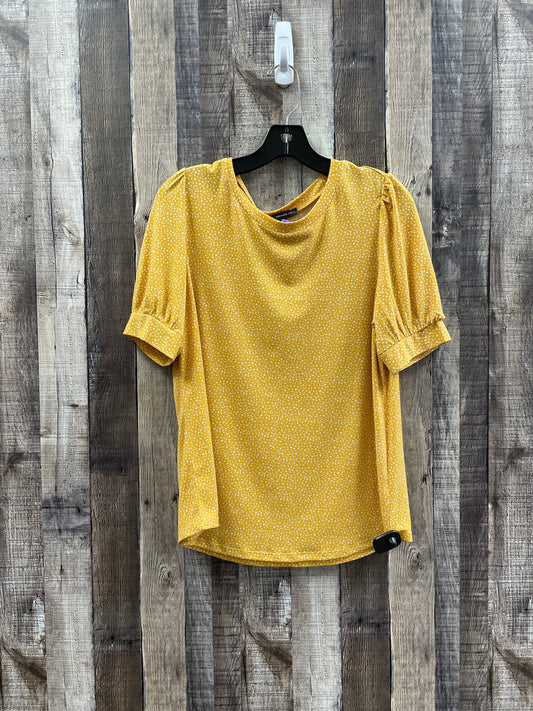 Yellow Top Short Sleeve Adrianna Papell, Size M