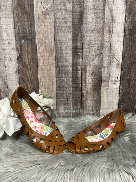 Brown Sandals Flats Cme, Size 8