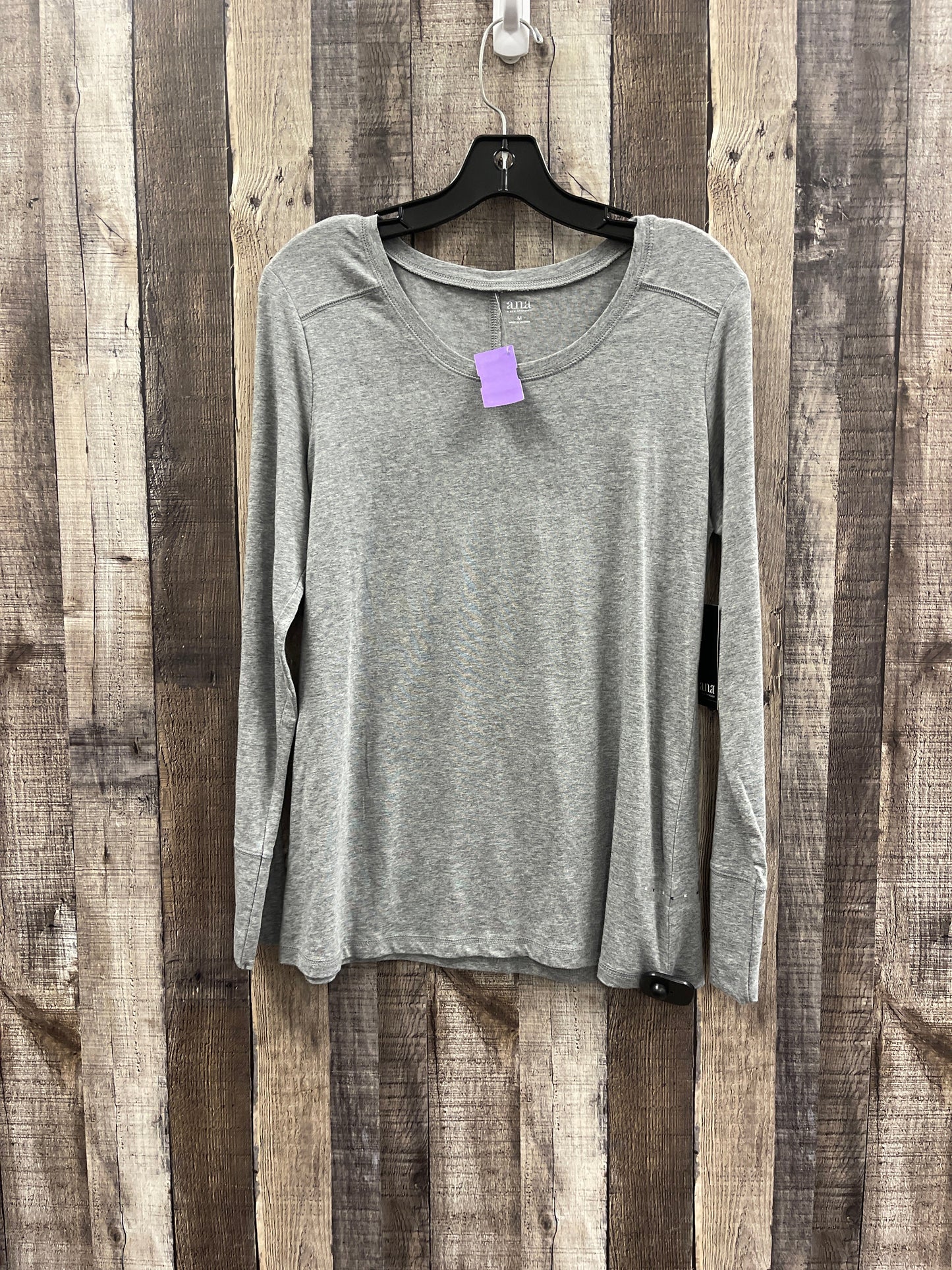 Top Long Sleeve By Ana In Grey, Size: M