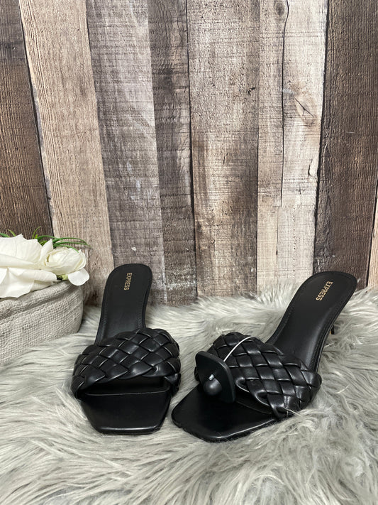 Black Sandals Heels Stiletto Express, Size 10