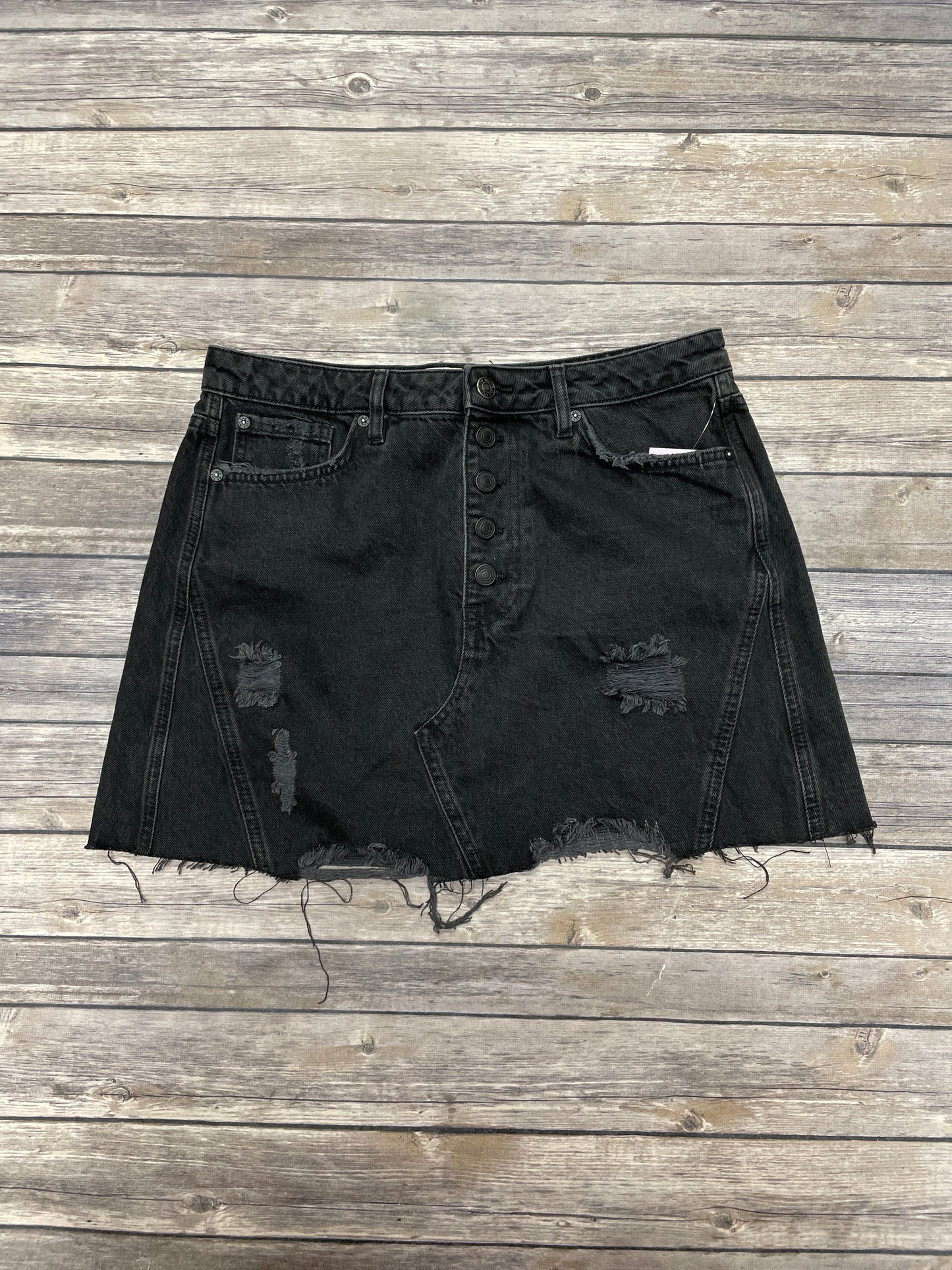 Black Denim Skirt Mini & Short We The Free, Size 12