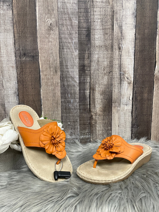 Orange Sandals Flip Flops Croft And Barrow, Size 8.5