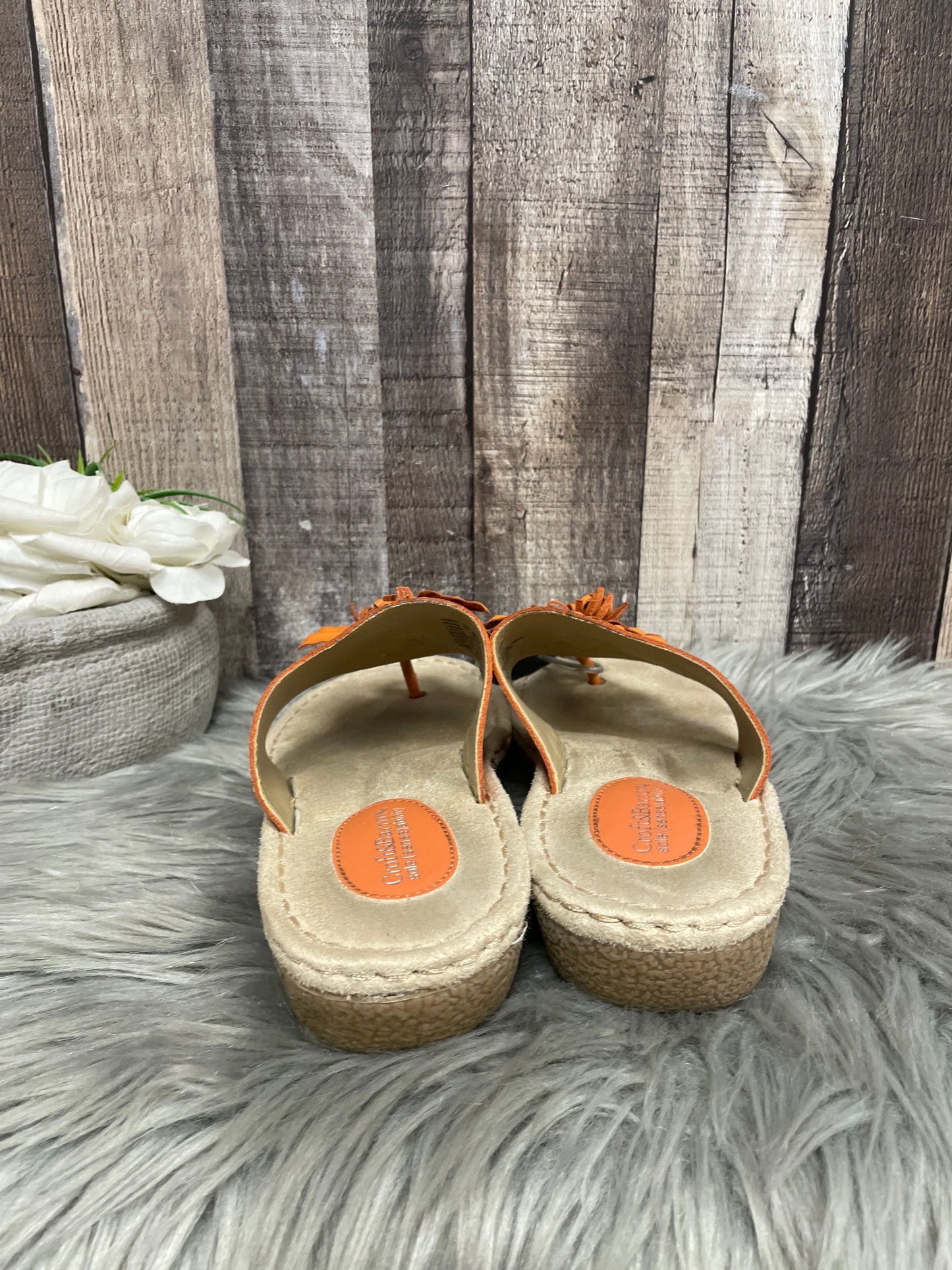 Orange Sandals Flip Flops Croft And Barrow, Size 8.5