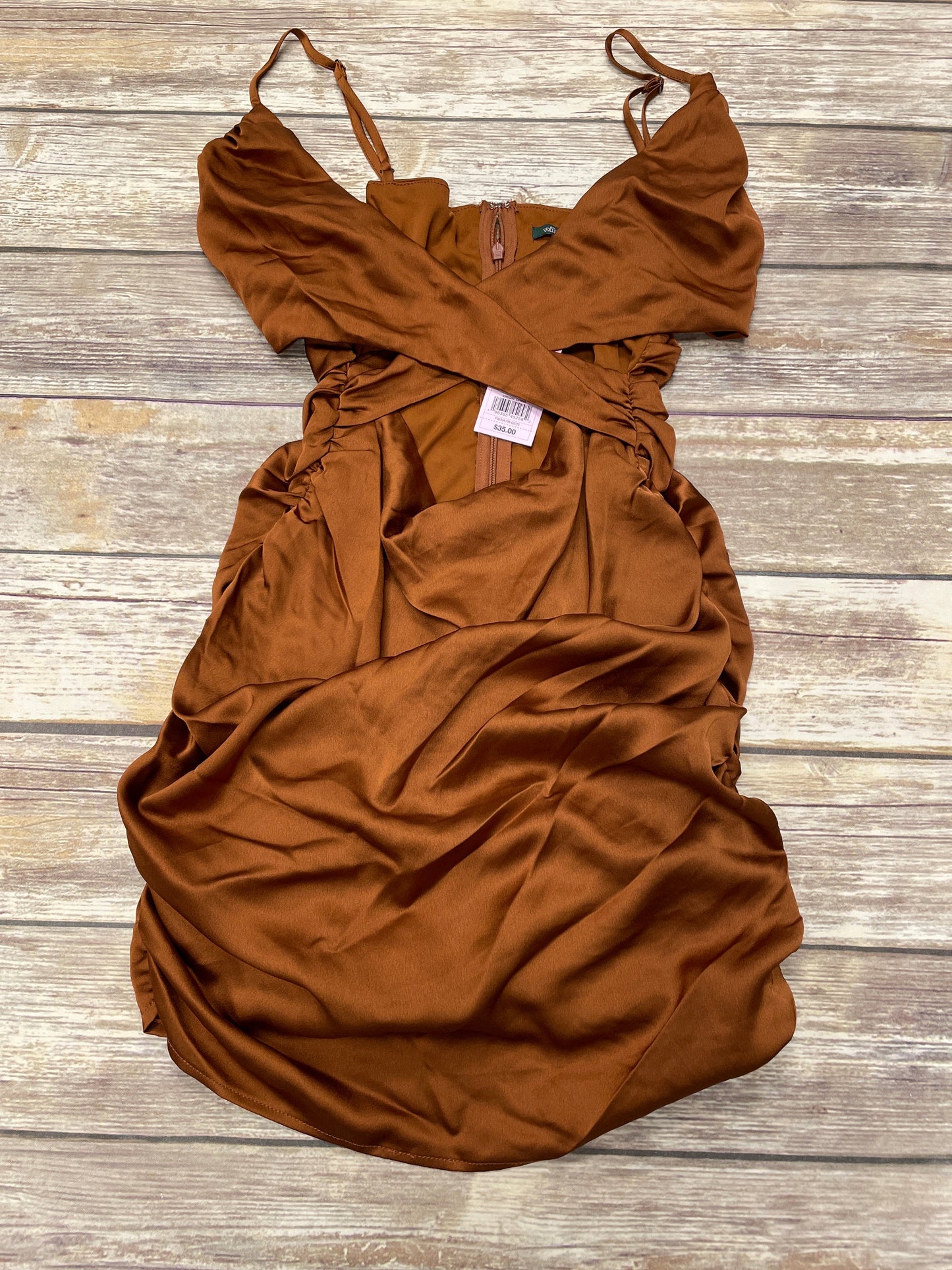 Bronze Dress Casual Short Wild Fable, Size S