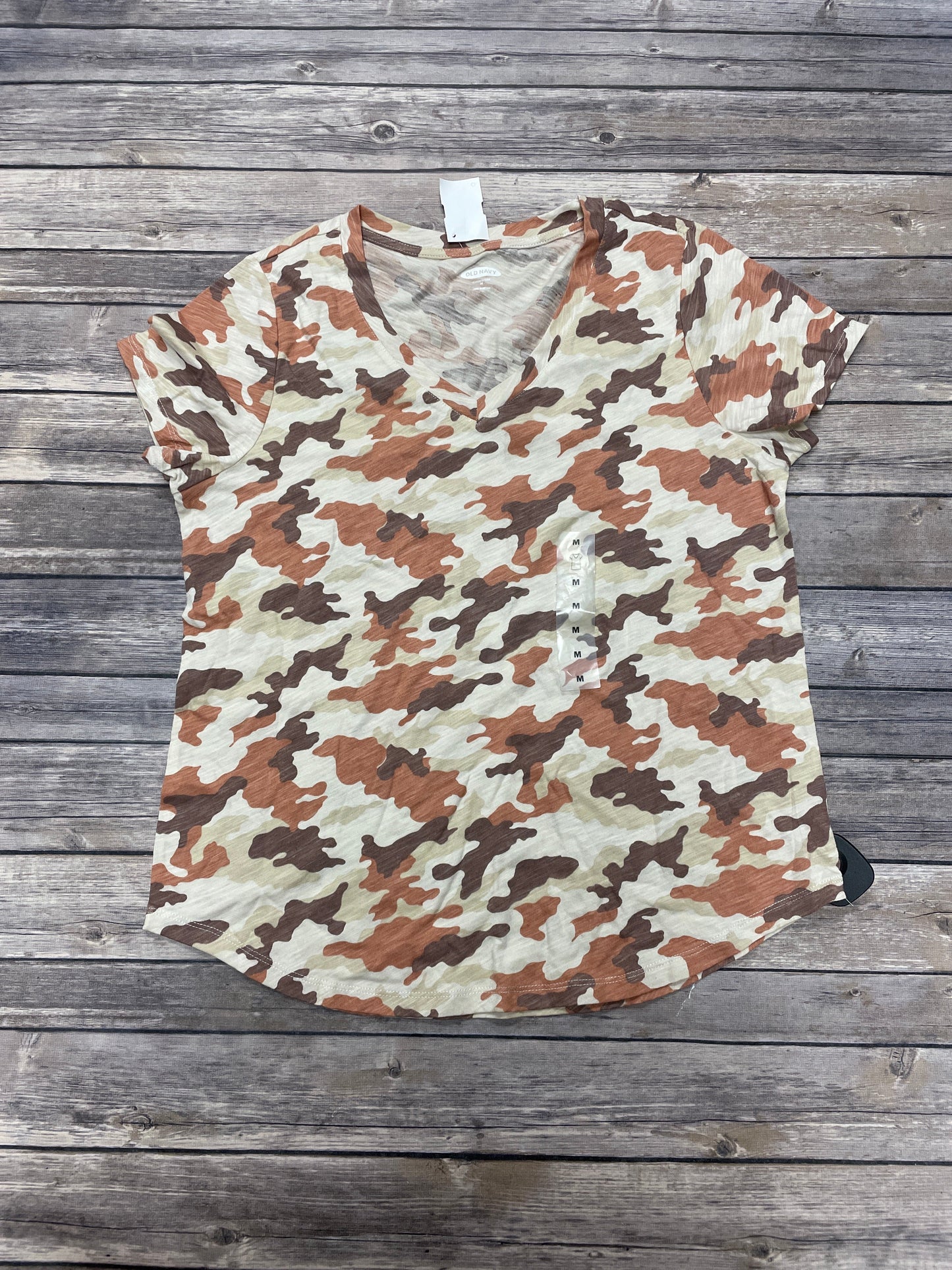 Camouflage Print Top Short Sleeve Old Navy, Size M