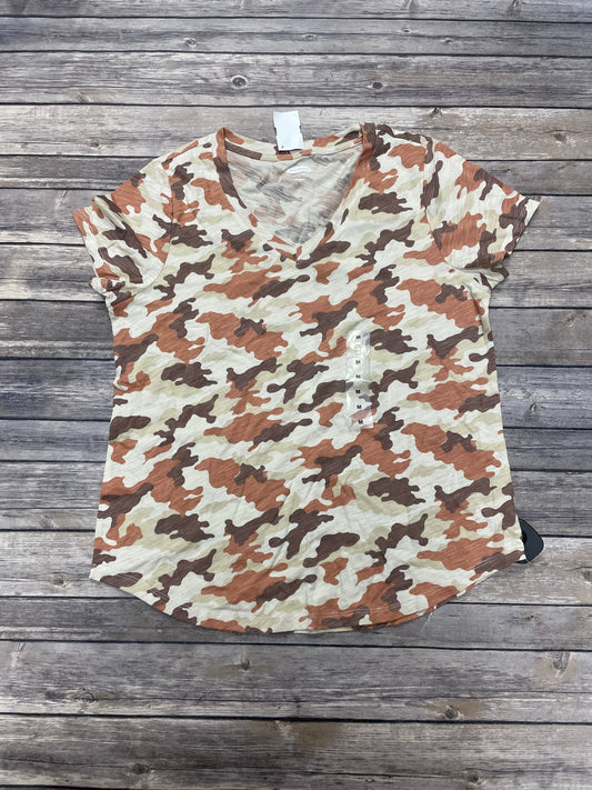 Camouflage Print Top Short Sleeve Old Navy, Size M