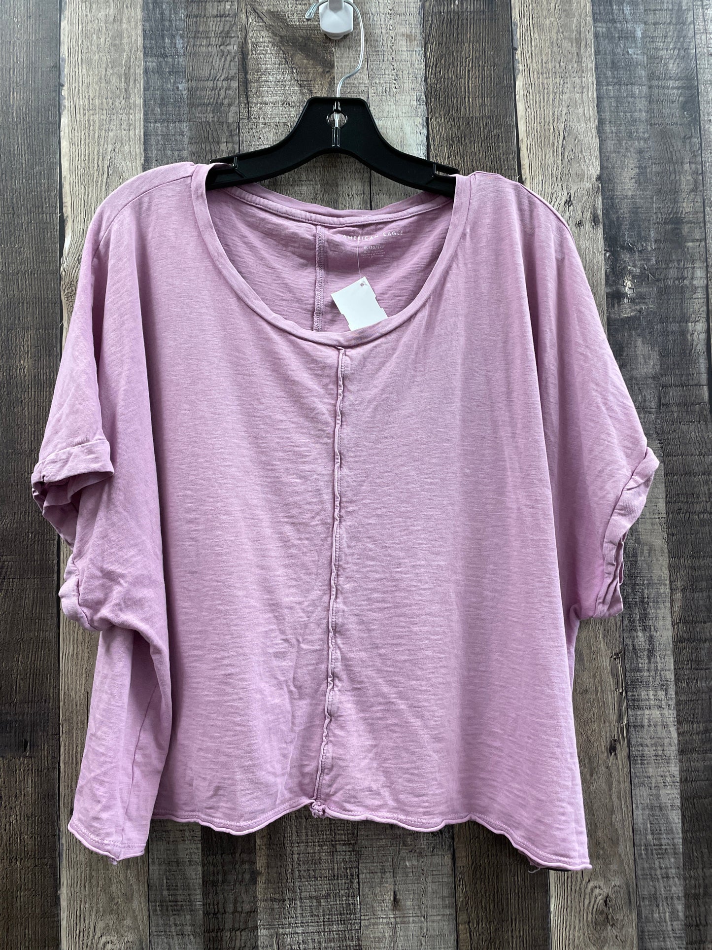 Top Short Sleeve By American Eagle In Purple, Size: Xl