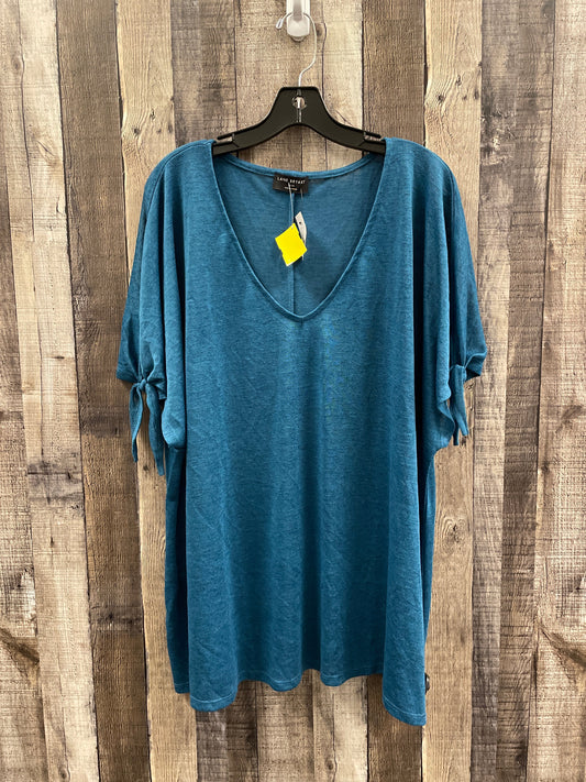 Top Short Sleeve By Lane Bryant In Teal, Size: 3x