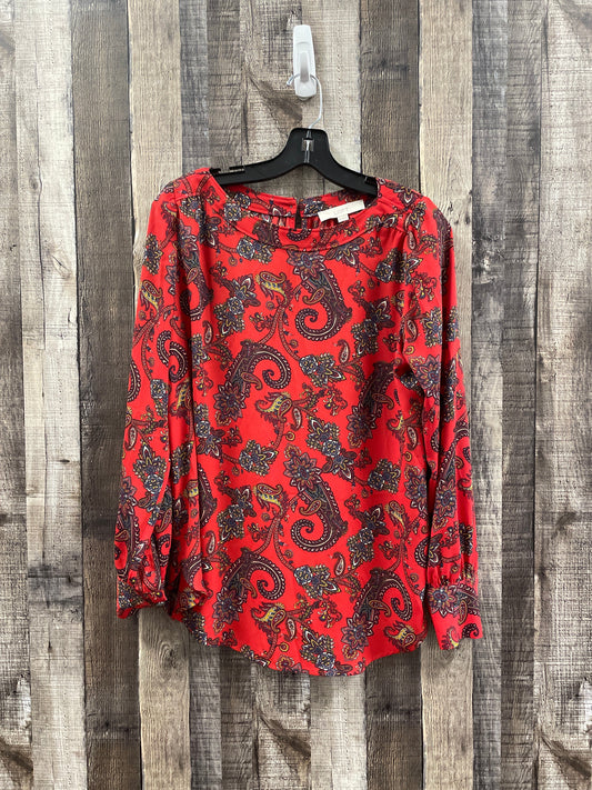 Blouse Long Sleeve By Loft In Red, Size: S