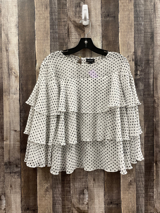 Polkadot Pattern Top Long Sleeve Who What Wear, Size Xs