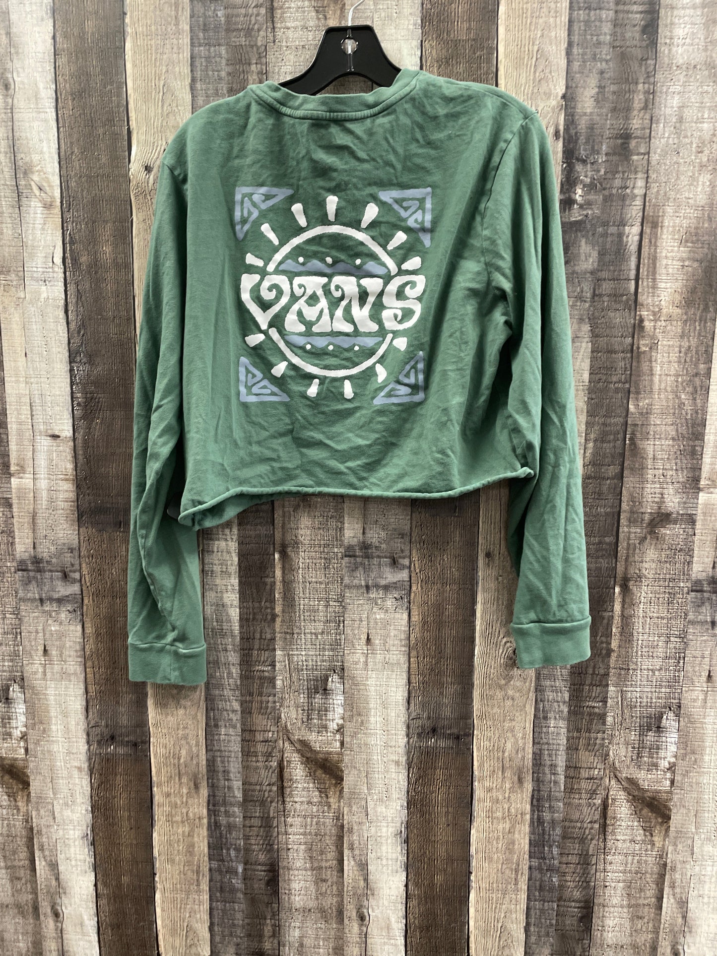 Top Long Sleeve By Vans In Green, Size: L