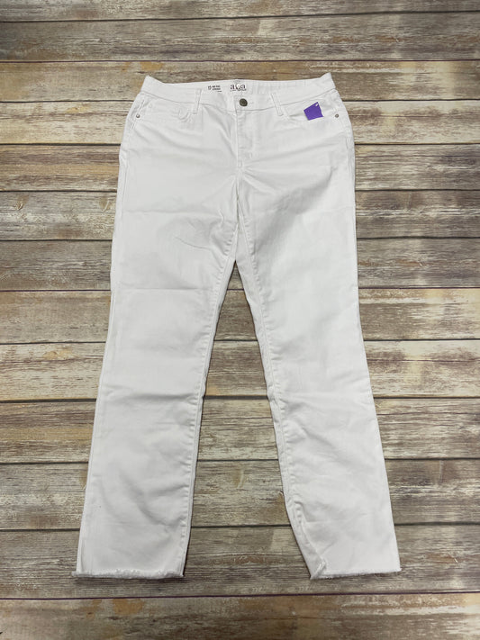 Jeans Straight By Ana In White Denim, Size: 12