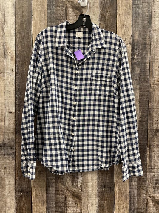 Plaid Pattern Top Long Sleeve J. Crew, Size Xl