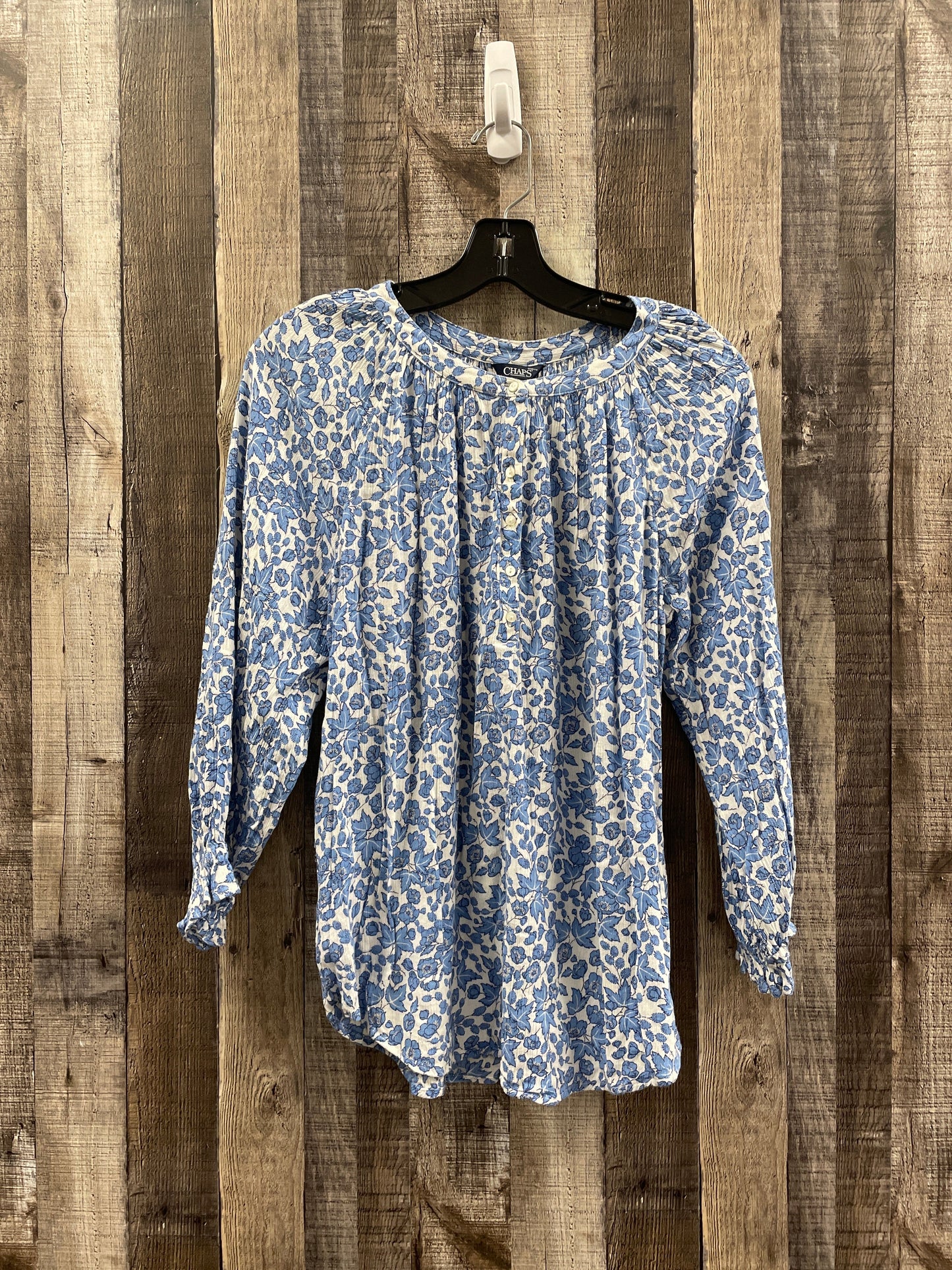 Top Long Sleeve By Chaps In Blue, Size: S