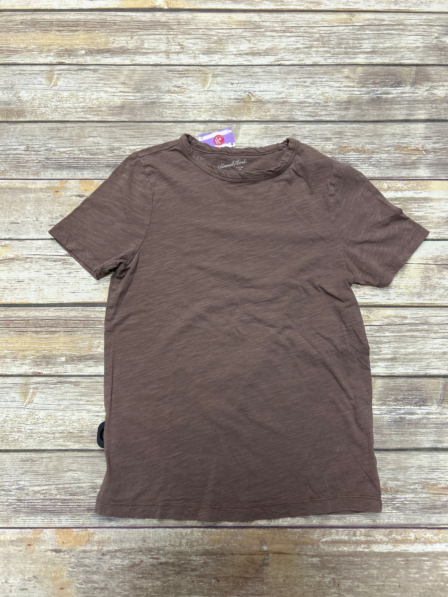 Brown Top Short Sleeve Universal Thread, Size Xs