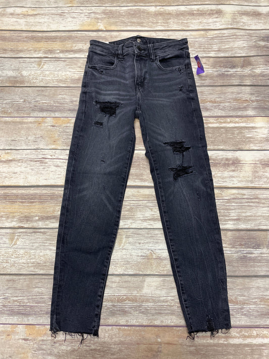 Jeans Skinny By American Eagle In Black Denim, Size: 2