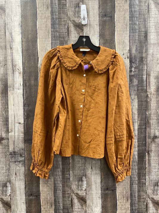 Top Long Sleeve By Universal Thread In Brown, Size: S