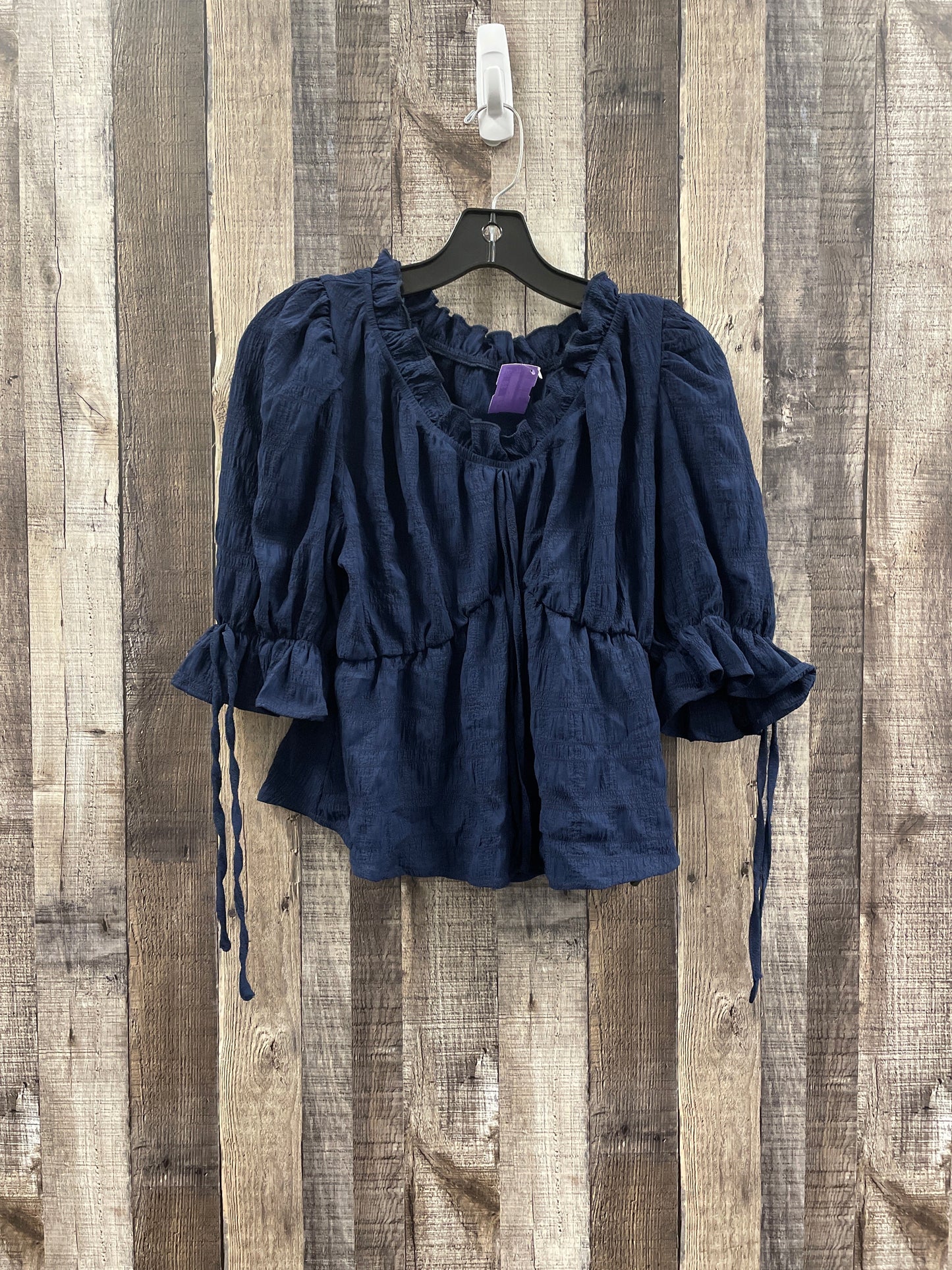 Top Long Sleeve By Shein In Blue, Size: L