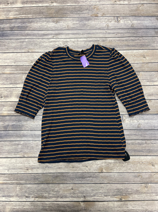 Top 3/4 Sleeve By Lucky Brand In Striped Pattern, Size: M