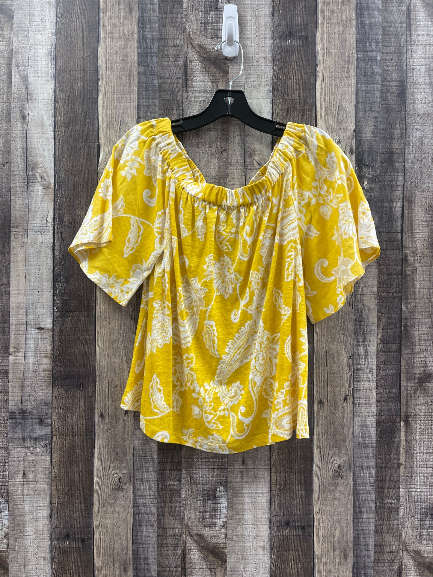 Yellow Top Short Sleeve Chicos, Size S