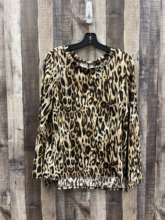 Top Long Sleeve By Chicos In Animal Print, Size: M