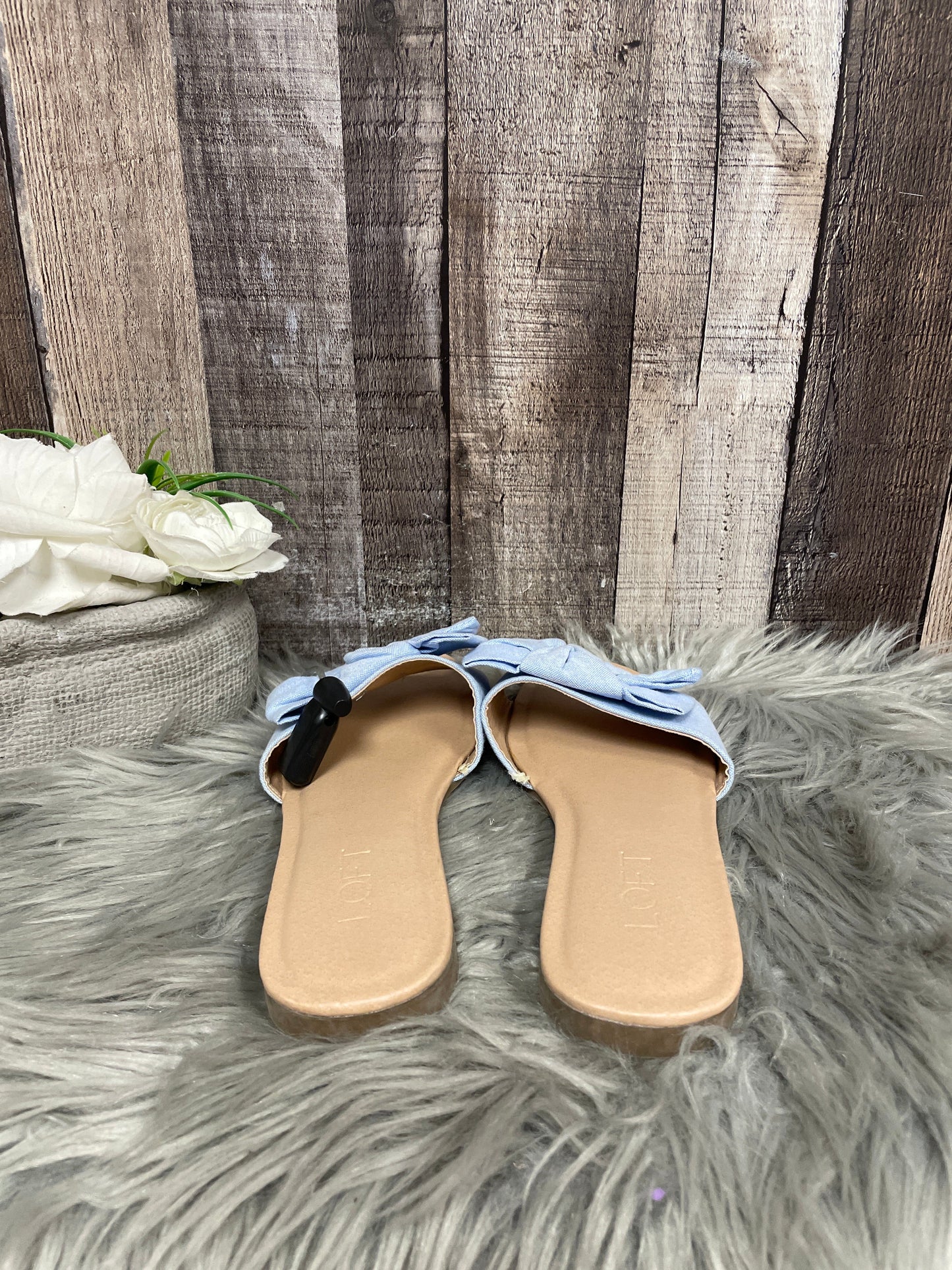 Blue Sandals Flats Loft, Size 6.5