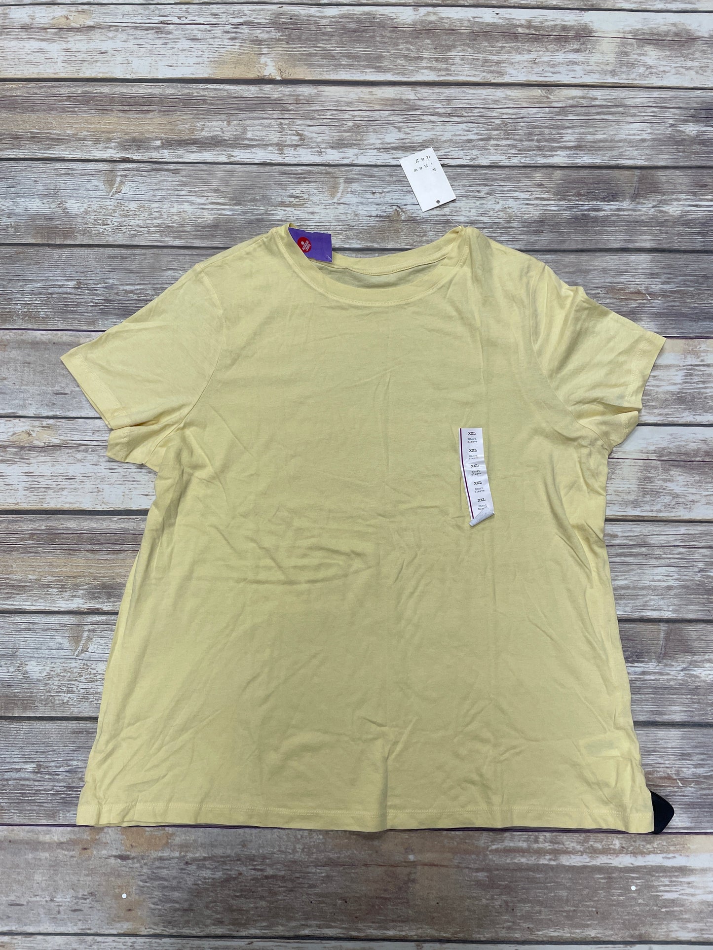 Yellow Top Short Sleeve A New Day, Size Xxl