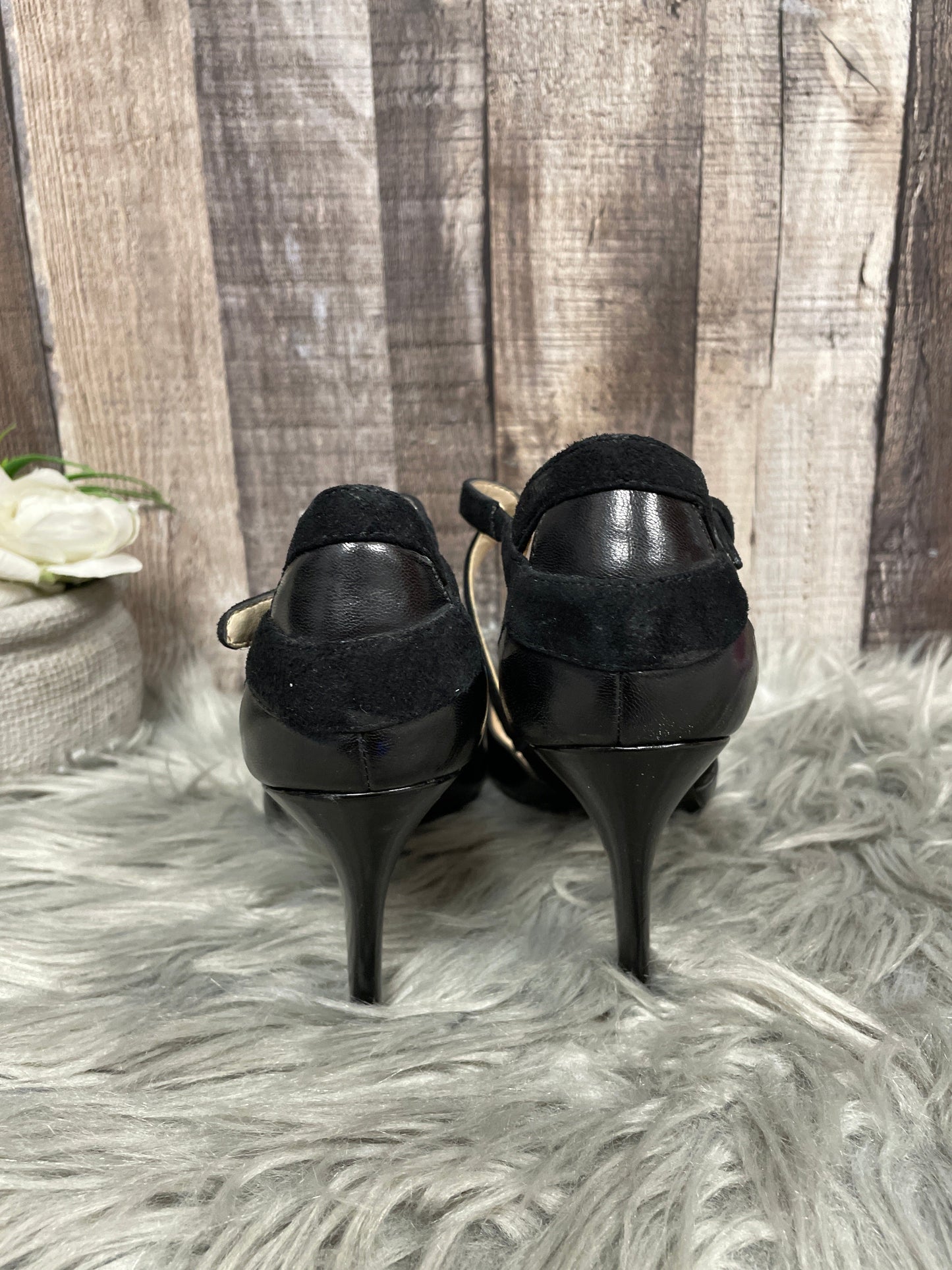 Black Shoes Heels Stiletto Nine West, Size 7