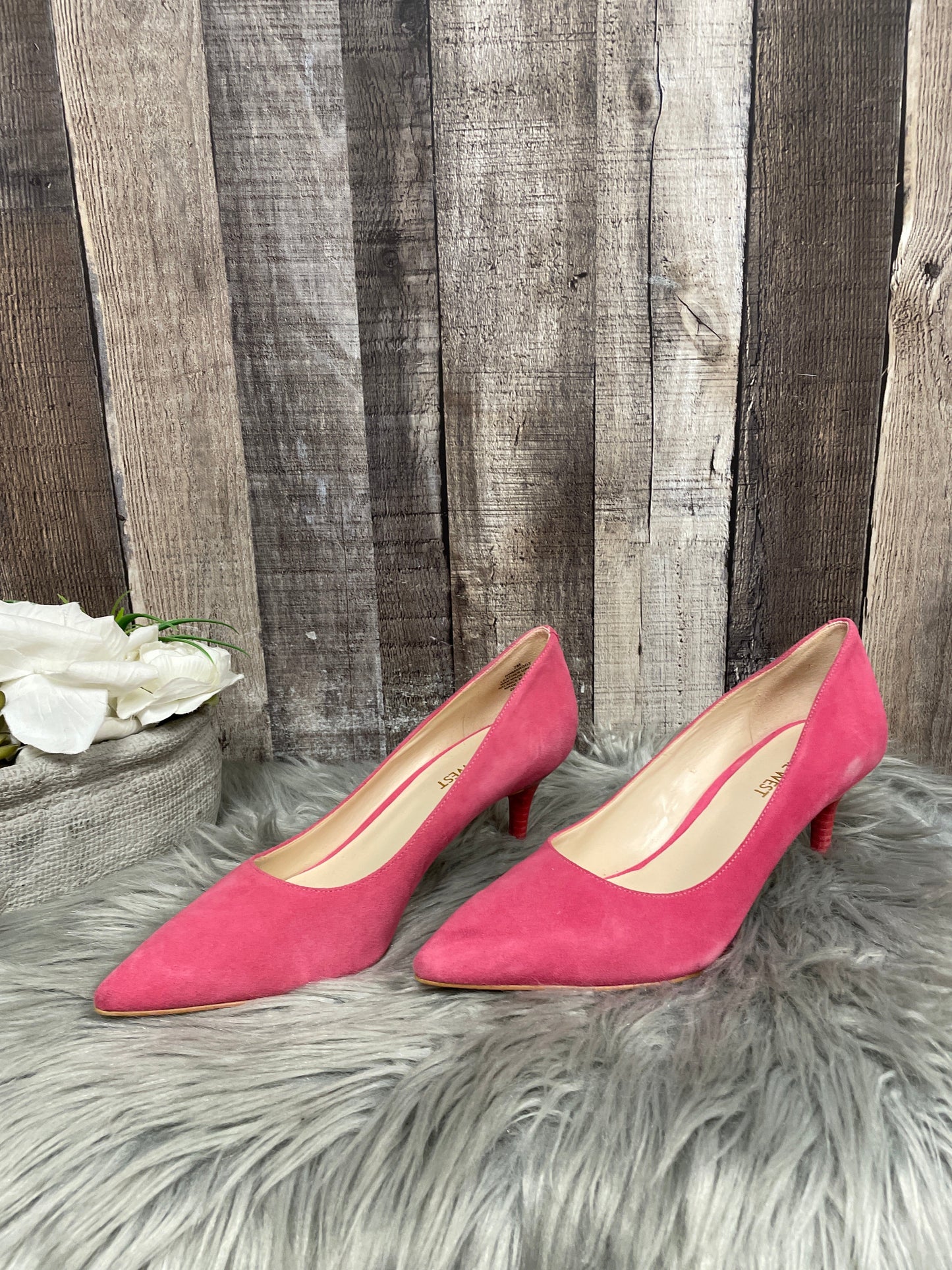Pink Shoes Heels Stiletto Nine West, Size 7
