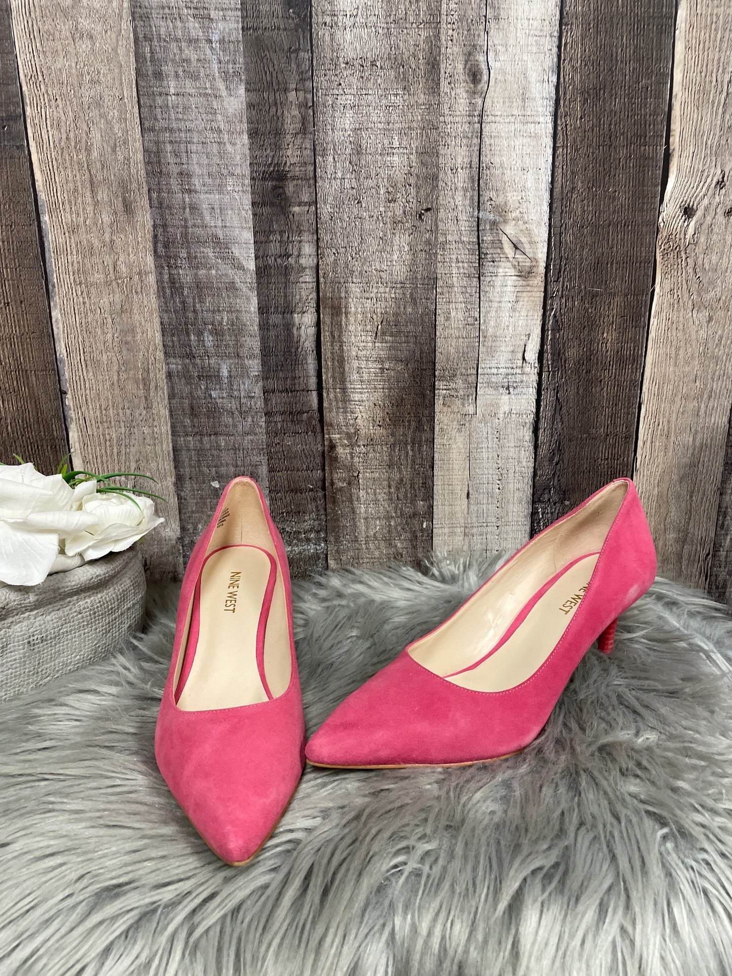 Pink Shoes Heels Stiletto Nine West, Size 7
