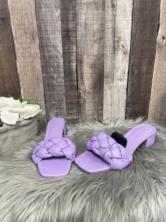 Purple Sandals Heels Block Marc Fisher, Size 7