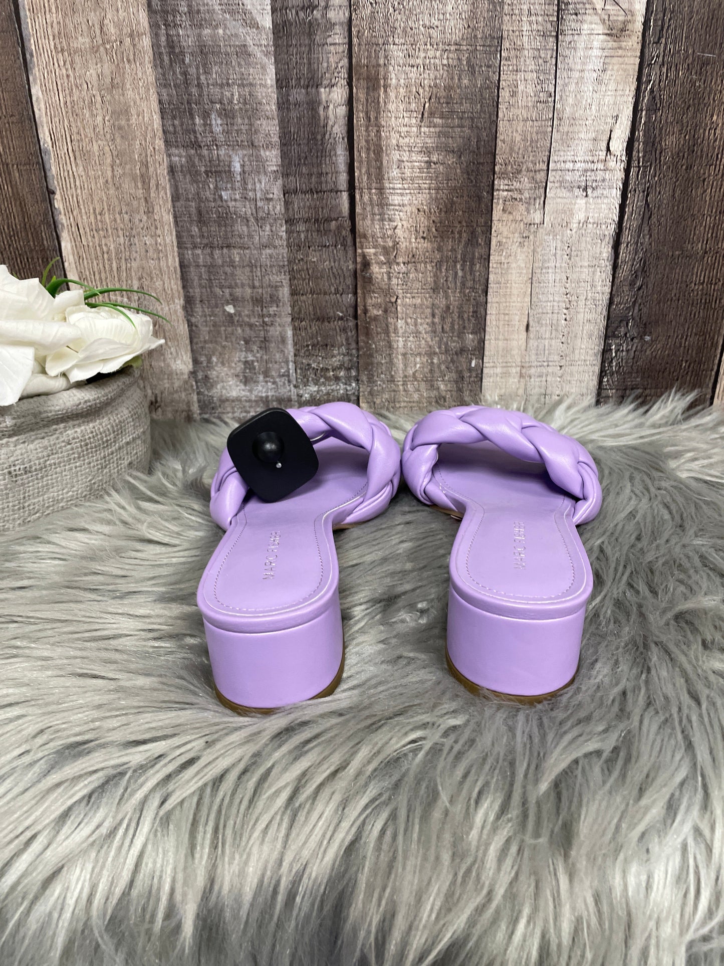 Purple Sandals Heels Block Marc Fisher, Size 7