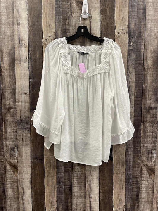 Top 3/4 Sleeve By Zac And Rachel In White, Size: Xl