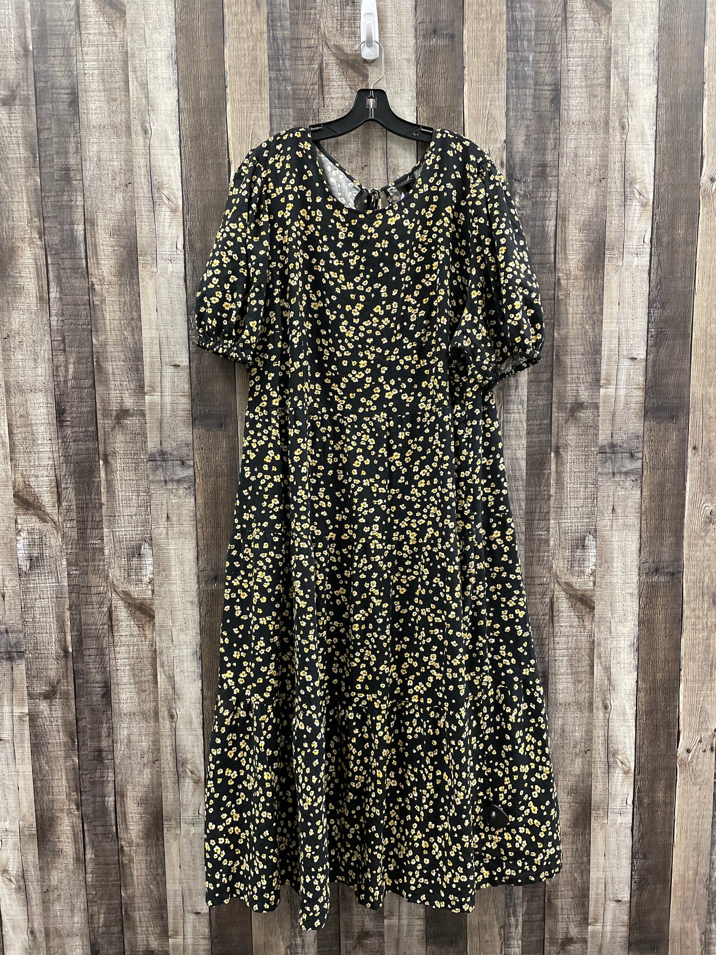 Black & Gold Dress Casual Maxi Who What Wear, Size 3x