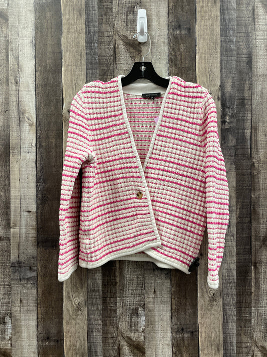 Pink & White Sweater Cardigan Ann Taylor, Size M