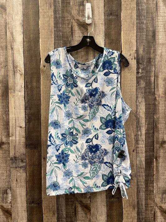 Floral Print Top Short Sleeve Cmf, Size 2x