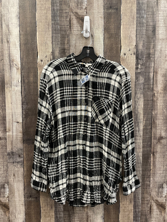 Blouse Long Sleeve By Jane And Delancey In Black & White, Size: L