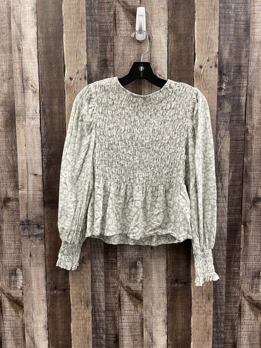 Top Long Sleeve By A New Day In Green & White, Size: M