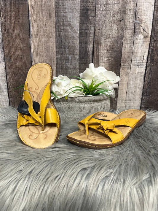 Yellow Sandals Flats Born, Size 8