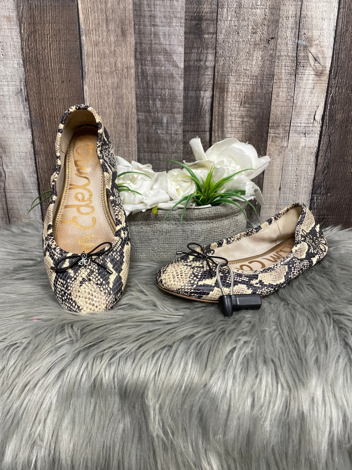 Snakeskin Print Shoes Flats Sam Edelman, Size 9.5