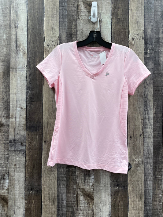 Athletic Top Short Sleeve By Fila In Pink, Size: S