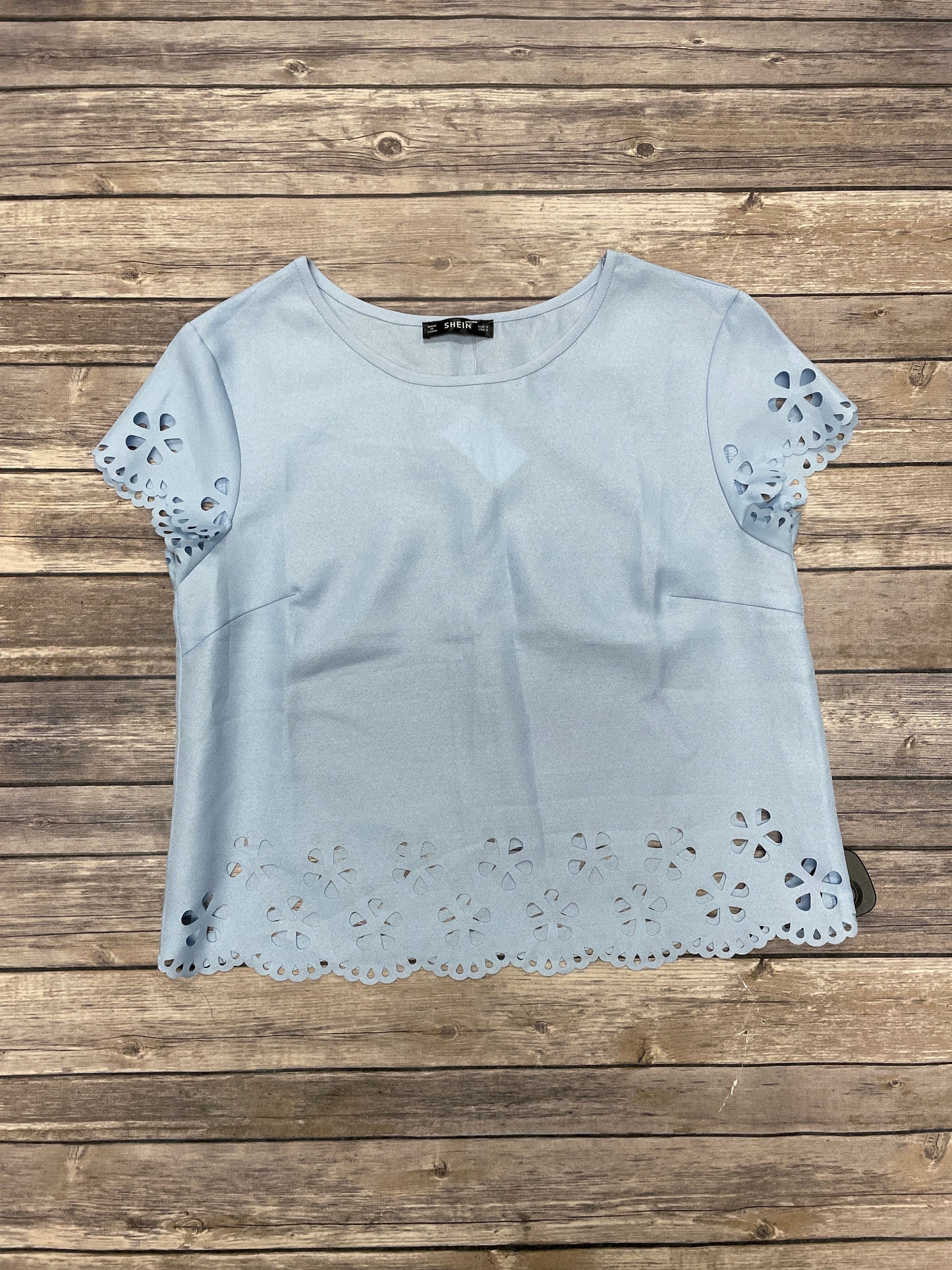 Top Short Sleeve By Shein In Blue, Size: S