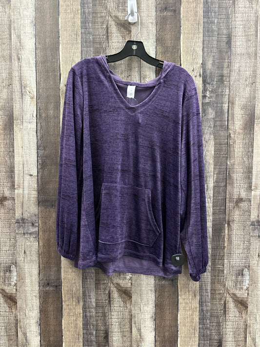 Sweatshirt Hoodie By Livi Active In Purple, Size: Xl