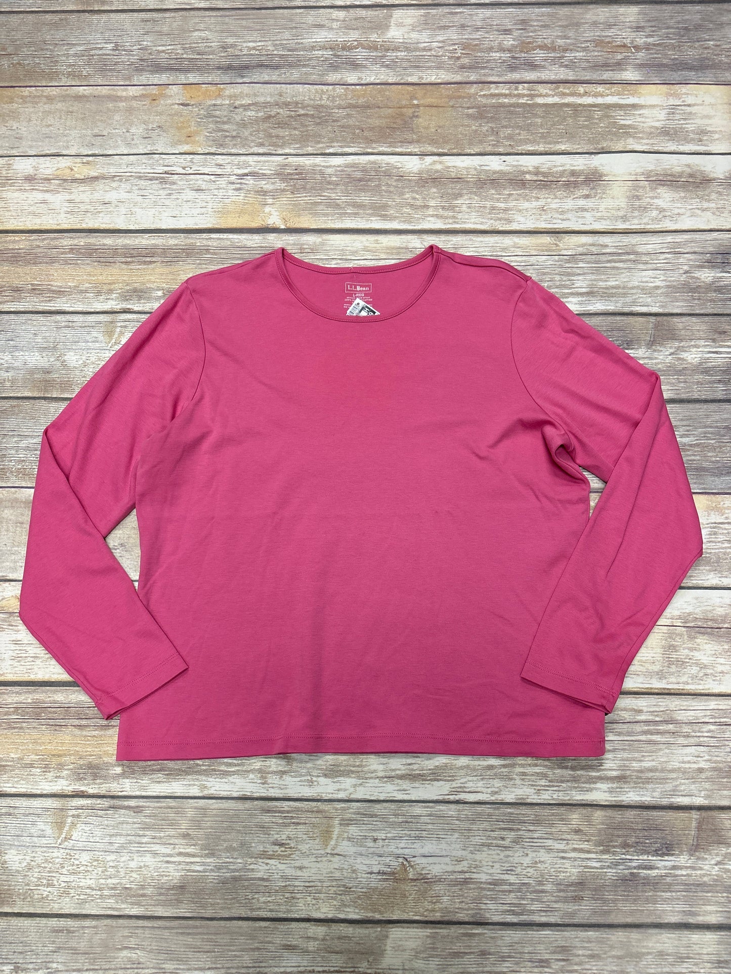 Top Long Sleeve By L.l. Bean In Pink, Size: L