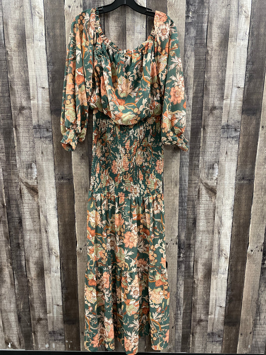 Dress Casual Maxi By Flying Tomato In Floral Print, Size: L